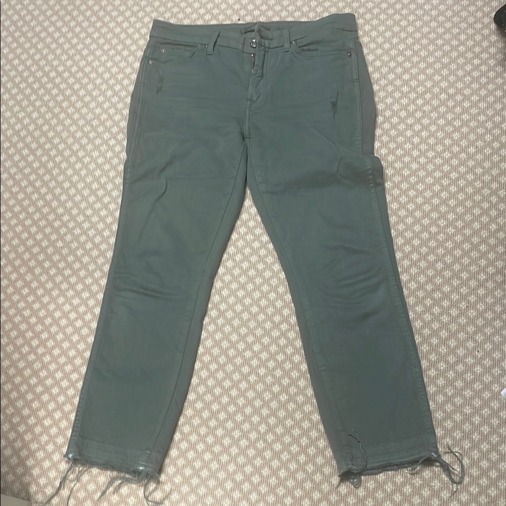 Seven for all mankind, skinny distressed Green Jeans